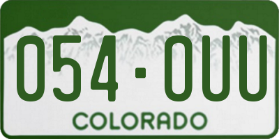 CO license plate 054OUU