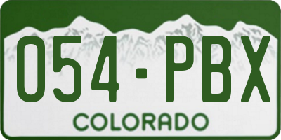 CO license plate 054PBX