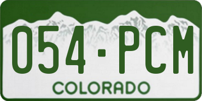 CO license plate 054PCM