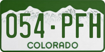 CO license plate 054PFH