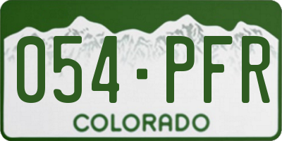 CO license plate 054PFR