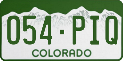 CO license plate 054PIQ
