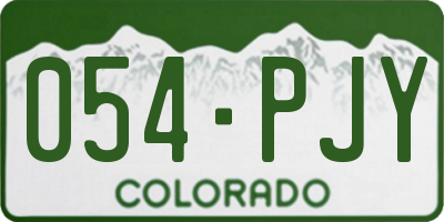 CO license plate 054PJY