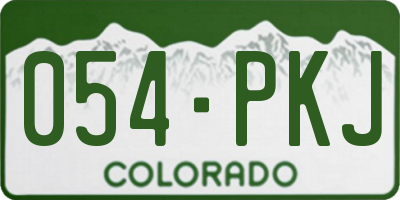 CO license plate 054PKJ