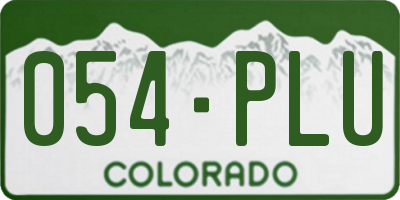 CO license plate 054PLU