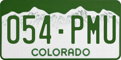 CO license plate 054PMU