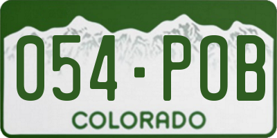 CO license plate 054POB