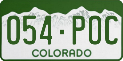 CO license plate 054POC