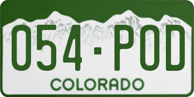 CO license plate 054POD