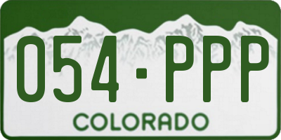 CO license plate 054PPP