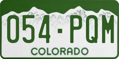 CO license plate 054PQM