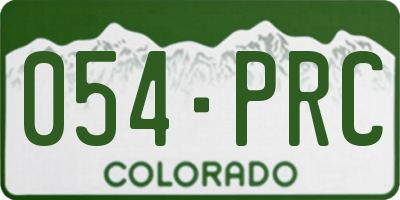 CO license plate 054PRC