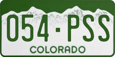 CO license plate 054PSS