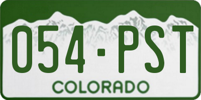 CO license plate 054PST