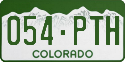 CO license plate 054PTH