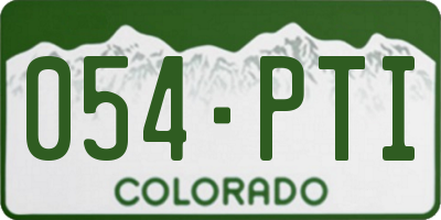 CO license plate 054PTI