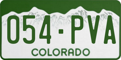 CO license plate 054PVA