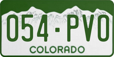 CO license plate 054PVO