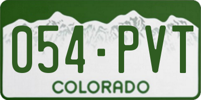 CO license plate 054PVT