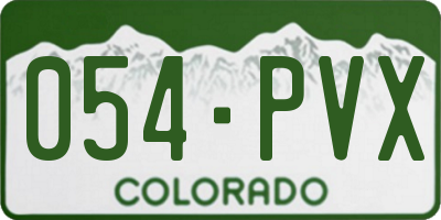 CO license plate 054PVX