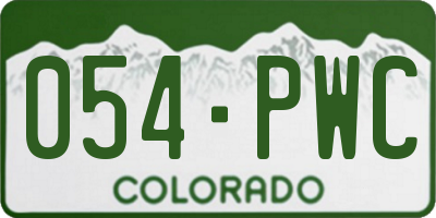 CO license plate 054PWC