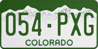 CO license plate 054PXG