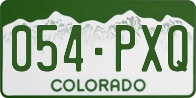 CO license plate 054PXQ