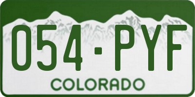 CO license plate 054PYF