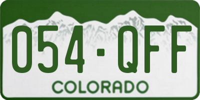 CO license plate 054QFF