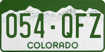 CO license plate 054QFZ