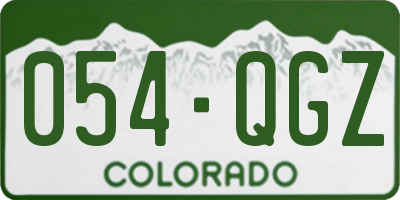 CO license plate 054QGZ
