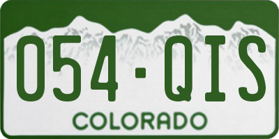 CO license plate 054QIS