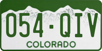 CO license plate 054QIV