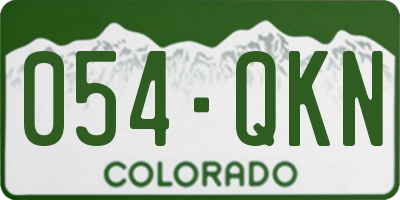 CO license plate 054QKN