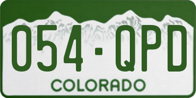 CO license plate 054QPD