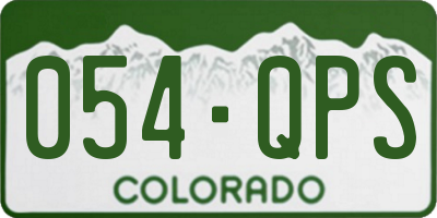 CO license plate 054QPS