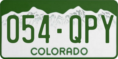 CO license plate 054QPY