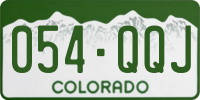 CO license plate 054QQJ