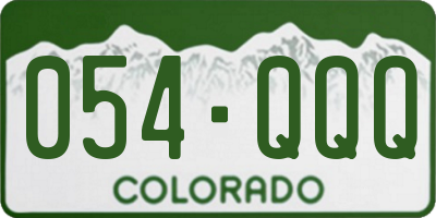 CO license plate 054QQQ