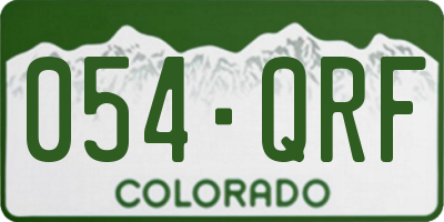 CO license plate 054QRF