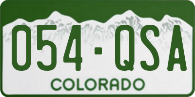 CO license plate 054QSA
