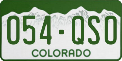 CO license plate 054QSO