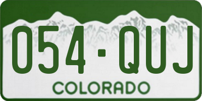 CO license plate 054QUJ