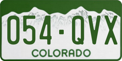 CO license plate 054QVX