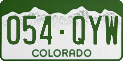 CO license plate 054QYW