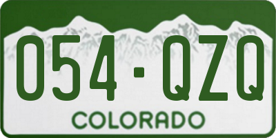 CO license plate 054QZQ