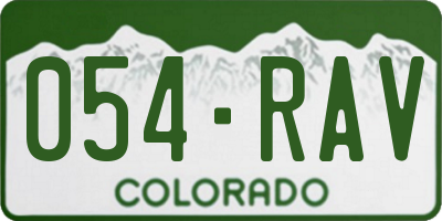CO license plate 054RAV