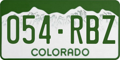CO license plate 054RBZ