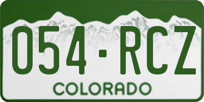 CO license plate 054RCZ