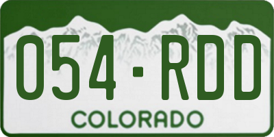 CO license plate 054RDD